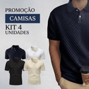 Kit com 4 Camisas Polo Texturizadas
