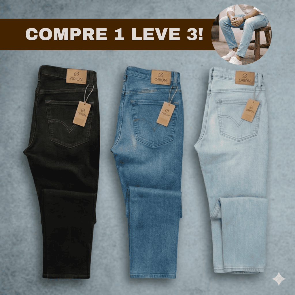 (Compre 1 Leve 3) Calça Jeans Masculina Elastano Premium!