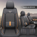 Kit Capa para Banco Completa em Couro Legítimo Universal Italian + BRINDE: Tapete Completo